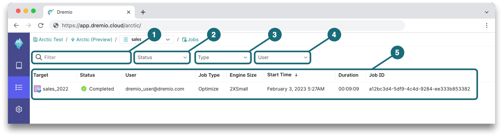 Arctic Jobs Page. Arctic Jobs page listing optimization jobs.