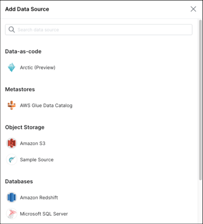The Add Data Source dialog box.
